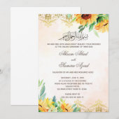 Valima Ceremony Wedding Invitation Sunflower Kaart (Voorkant / Achterkant)