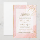 Valima Nikah Ceremonie Huwelijksuitnodiging Pink G Kaart (Voorkant / Achterkant)