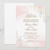 Valima Nikah Ceremony Wedding Invitation Gold Pink Kaart (Voorkant / Achterkant)