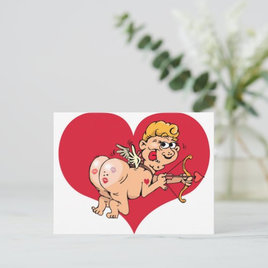 Valintine cupid briefkaart (Staand voorkant)