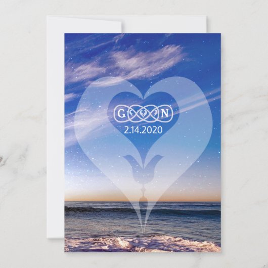 Valintine Twin Flame bespaart de data Save The Date (Achterkant)