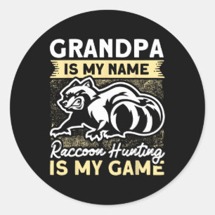 valjacht opa coon hunter wasbeer jacht ronde sticker