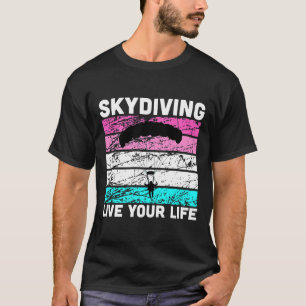 Valjumpen In Retro Kleuren T-shirt Voor Skydiving