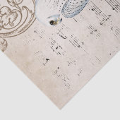 valk Bird Music Scroll Vines Parchment Tissuepapier (Detail)
