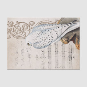 valk Bird Music Scroll Vines Parchment Tissuepapier