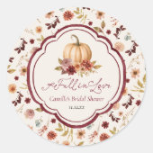 Valk in liefde Pompoen Bruiloft Round Sticker (Voorkant)
