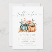 Valk in Liefde Pompoen Bruiloft Save The Date (Voorkant)