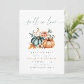Valk in Liefde Pompoen Bruiloft Save The Date (Staand voorkant)