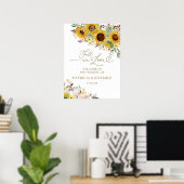Valk in Liefde Pompoen Zonnebloem Trouw Welkom Poster (Thuiskantoor)