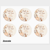 Valk in Love Pompoen Bruidsdouche Ronde Sticker (Vel)