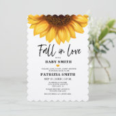 Valk in Love Zonnebloem Baby Shower Kaart (Staand voorkant)