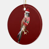 Valk met Petten kerst Keramisch Ornament (Links)