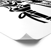 Valk op blok zitstok poster (Hoek)