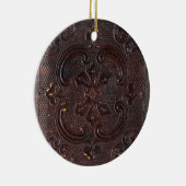 Valk Oud Leren Boek Keramisch Ornament (Rechts)