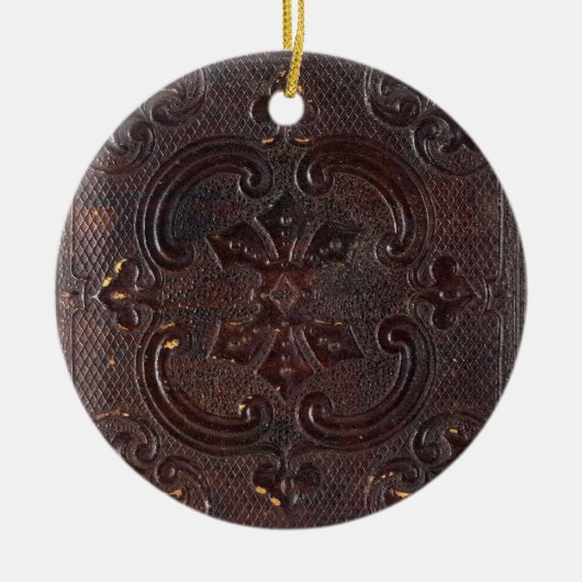 Valk Oud Leren Boek Keramisch Ornament (Voorkant)