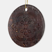 Valk Oud Leren Boek Keramisch Ornament (Links)