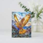 valk stijgt boven landschap briefkaart (Staand voorkant)