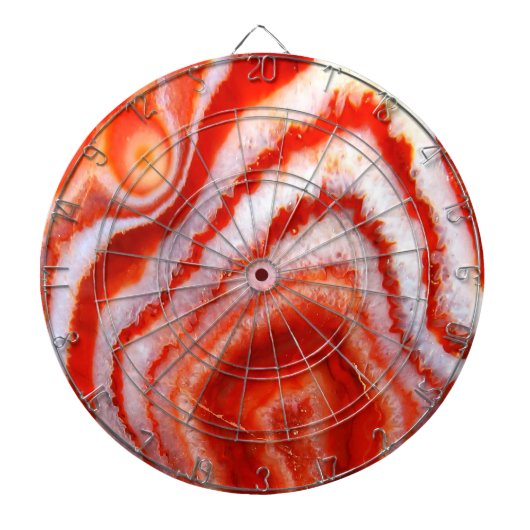 Valkbloed Oranje Agaat. Dartbord (Voorkant)