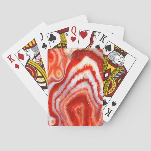 Valkbloed Oranje Agaat. Pokerkaarten (Achterkant)