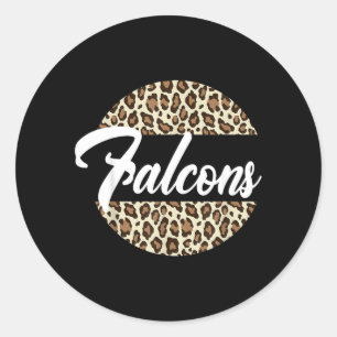 Valken Hoogste School Mascotte Sportteam Vrouwen Ronde Sticker