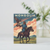 Valkenier in Mongolië Reizen Briefkaart (Staand voorkant)