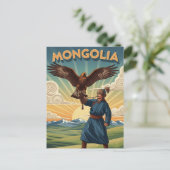 Valkenier in Mongolië Reizen Briefkaart (Staand voorkant)
