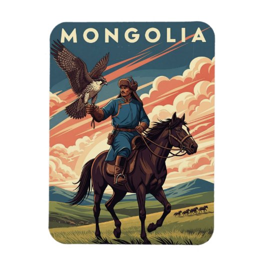 Valkenier in Mongolië Reizen Magneet (Verticaal)