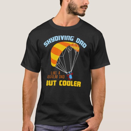Valkenschermspringer Vader Vrouw Man Parachutist E T-shirt (Voorkant)