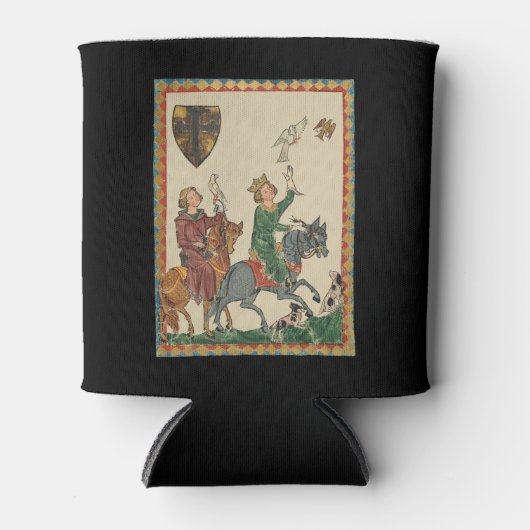Valkerij, 14e-eeuwse Codex Manesse Blikjeskoeler (Voorkant)