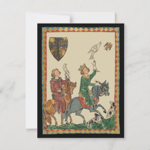 Valkerij, 14e-eeuwse Codex Manesse Briefkaart