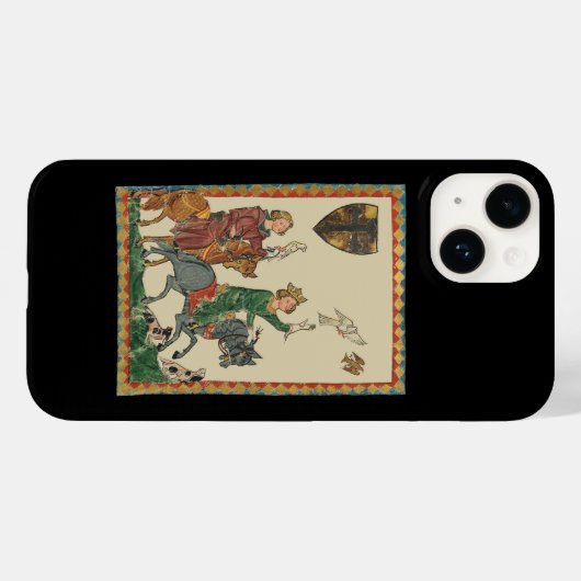 Valkerij, 14e-eeuwse Codex Manesse Case-Mate iPhone Case (Achterkant (horizontaal))