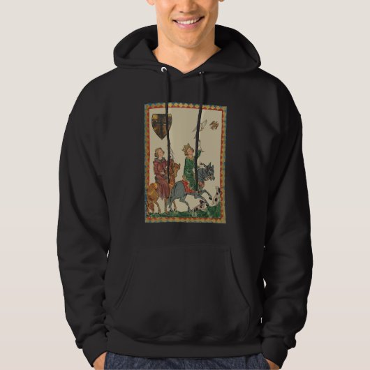 Valkerij, 14e-eeuwse Codex Manesse Hoodie (Voorkant)