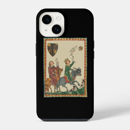 Valkerij, 14e-eeuwse Codex Manesse iPhone Hoesje (Achterkant)