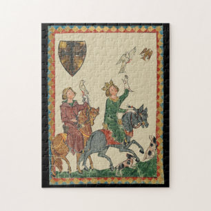 Valkerij, 14e-eeuwse Codex Manesse Legpuzzel