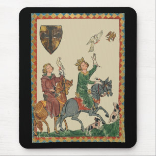 Valkerij, 14e-eeuwse Codex Manesse Muismat