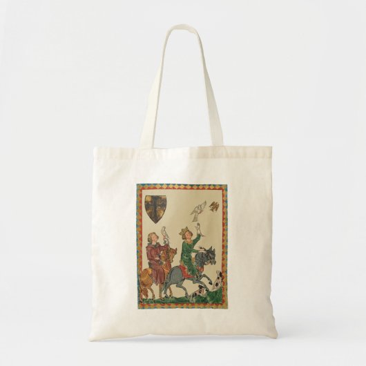 Valkerij, 14e-eeuwse Codex Manesse Tote Bag (Voorkant)