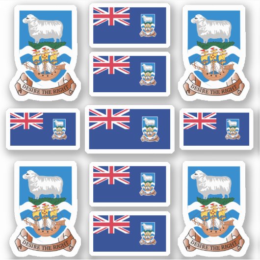 Valklander-staatssymbolen / wapenschild en vlaggen sticker (Voorkant)