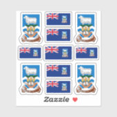 Valklander-staatssymbolen / wapenschild en vlaggen sticker (Vel)