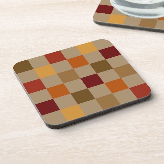 Valkleuren geruit bier onderzetter (Linkerzijde)