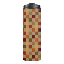 Valkleuren geruit thermosbeker