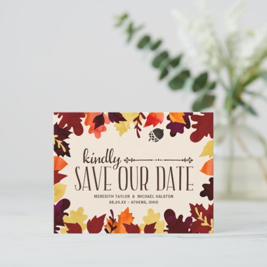 Valkleuren | Rustic  Save the Date Aankondigingskaart (Staand voorkant)