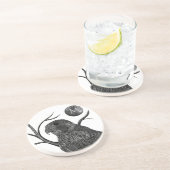 Valkmaan Monogram Zandsteen Onderzetter (Zijkant)