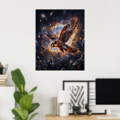 Valknevel Swooping Asteroïdengordel Poster (Thuiskantoor)