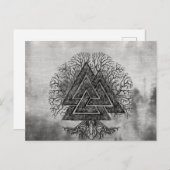 Valknut and Tree of Life Yggdrasil Briefkaart (Voorkant / Achterkant)