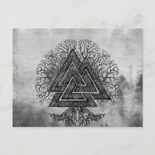 Valknut and Tree of Life Yggdrasil Briefkaart (Voorkant)
