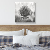 Valknut and Tree of Life Yggdrasil Canvas Afdruk (Insitu (Slaapkamer))