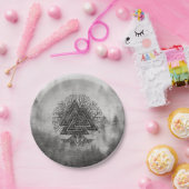Valknut and Tree of Life Yggdrasil Papieren Bordje (Feest)