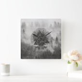 Valknut and Tree of Life Yggdrasil Vierkante Klok (Huis)