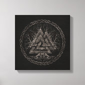 Valknut and Tree of Life Yggrdrasil Canvas Afdruk (Voorkant)