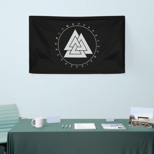 Valknut Circle draait banner (3'x5') (Beurs)